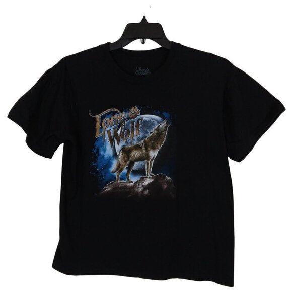 Lifestyle Classics | Black Lone Wolf Cotton Tee Shirt | Size M - Picture 1 of 5